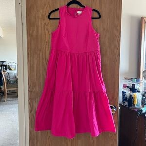 J. Crew Pink Midi Dress